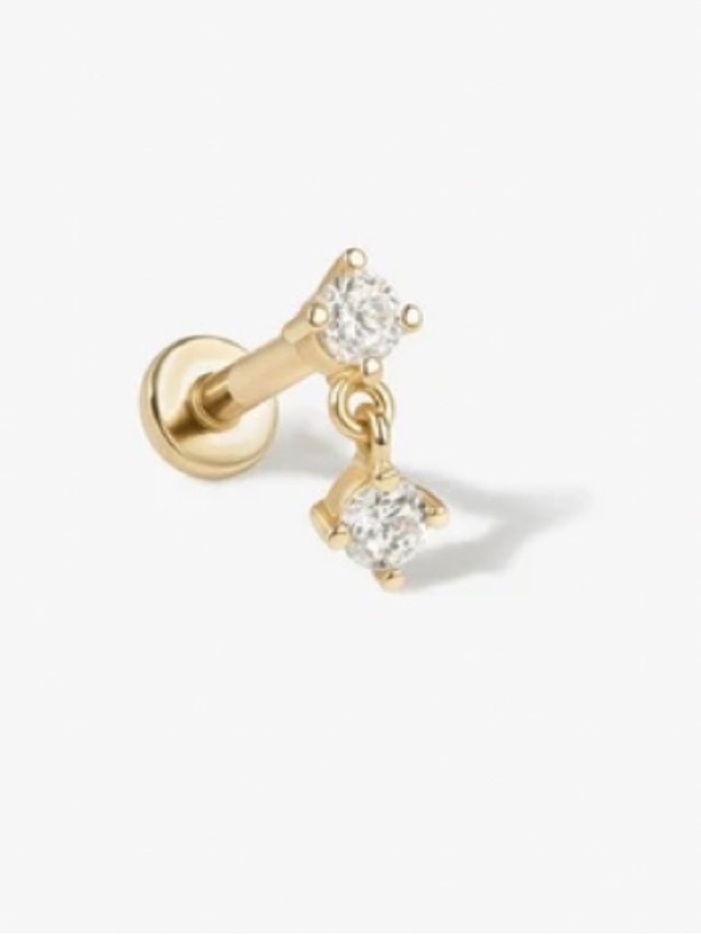 ADORNMONDE 14KY Bell Diamond Threader Earring